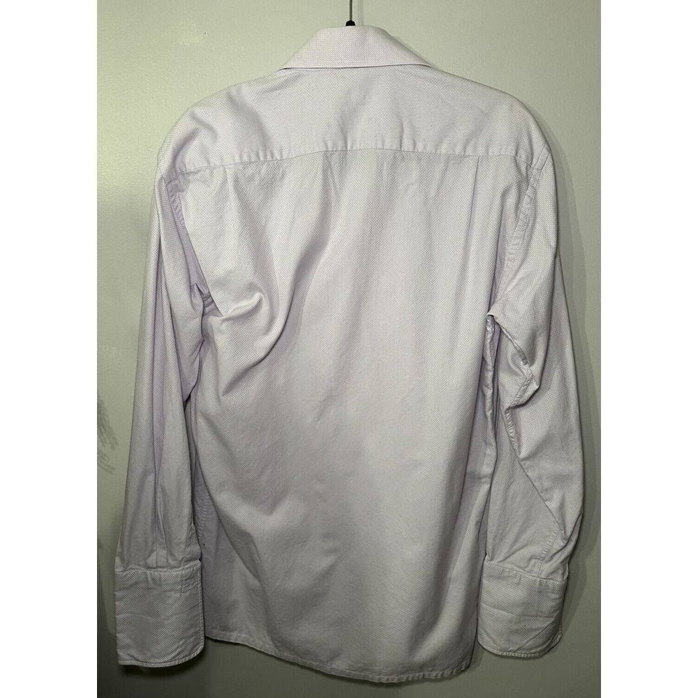 Luchiano Visconti Roma Long sleeve French cuff Sz 15 1/2 Button Down Lavender - Picture 3 of 10